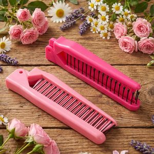 Factory Wholesale Portable Folding Hair Comb Travel Detangling Hair Brush <b>Plastic</b> Anti-Static <b>Pocket</b> Comb for Women & Men - Product Image 4
