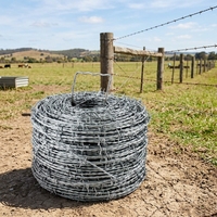 Fil barbelé galvanisé pour usage agricole, bobine en acier à 4 points, double torsion, clôture durable, robuste, longue durée de vie, qualité champêtre, type périmétrique