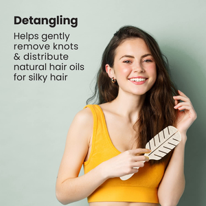 Brosse à cheveux personnalisée avec logo, 100% écologique, brosse démêlante, glisse facilement dans les nœuds pour les cheveux bouclés ou raides - Product Image 3