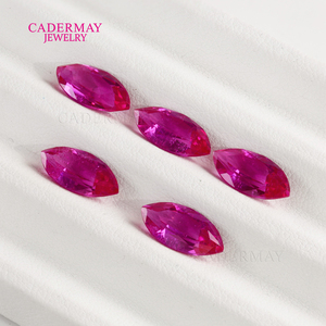 Cadermay Pietra Sintetica Marquise Rosa Rossa Rubino, Pietra Preziosa Sintetica Coltivata in Laboratorio, per Creazione Gioielli, Collane e Anelli - Product Image 3