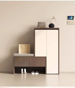 Scarpiera Moderna in Legno con Panca, Design <span class=keywords><strong>Salvaspazio</strong></span> ed Ecologico, Resistente e Antipolvere, per Casa o Negozio, Facile da Montare - Product Image 4