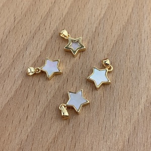 Pendentif breloques en forme d'étoile, accessoire pour la fabrication de bijoux, plaqué or, coquille blanche, simple, 1 pièce - Product Image 4