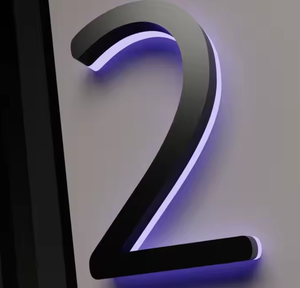 Numéros de maison lumineux rétroéclairés à LED en <span class=keywords><strong>zinc</strong></span>, laiton, bronze, argent, de grande taille (4, 5, 6, 7, 8, 10 pouces), pour usage résidentiel, vente en gros - Product Image 3