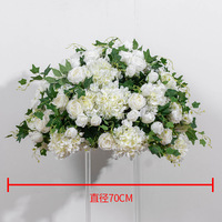 Buket Bunga Hydrangea Mawar Realistis Baru, Dekorasi Meja Pernikahan Gaya Barat untuk Pajangan Jendela dan Showroom, Terbuat dari Bunga Sutra