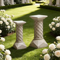 Socle en résine - Finition effet pierre, bases symétriques élégantes pour vases de jardin et présentoirs de sculptures d'extérieur