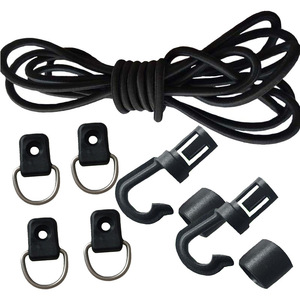 Cuerda elástica de 5 mm y 50 cm con gancho en J y anillo en D de acero inoxidable para atar equipos de exterior - Product Image 4