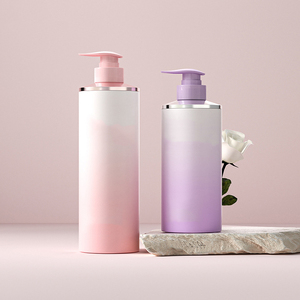Bán buôn thiết kế cổ điển Pet bơm hình trụ đặt cho dầu gội Lotion 500ml & 750ml chai nhựa - Product Image 1