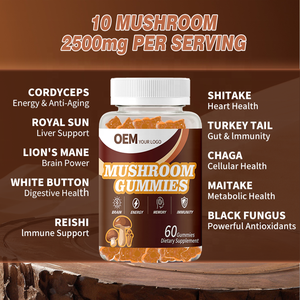 Gummies de Complexe de Champignons à Marque Blanche OEM, Nootropiques, Complément Cérébral Bio, Gommes de Crinière de Lion - Product Image 2