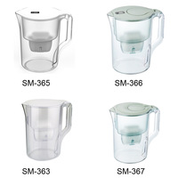 La cruche de charbon actif de vente chaude enlève efficacement les produits chimiques cruche d'eau de filtre de 3.5 litres