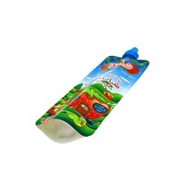 Pochette à bec verseur personnalisée imprimée, résistante à l'humidité, pour emballage de boissons (gelée, jus, lait) avec fermeture éclair réutilisable et impression hélio