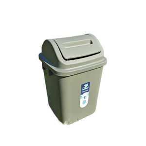 Cubo de Basura Simple de Plástico de 6L con Tapa Abatible, Rectangular, para Interiores y Exteriores - Product Image 5