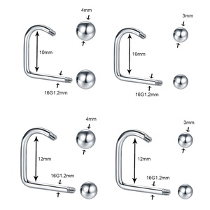 Chirurgisch Staal Doorboorde Sieraden 16G <span class=keywords><strong>Lippy</strong></span> Lus <span class=keywords><strong>Labret</strong></span> Monroe Piercing Stud Vorm Piercing Ring - Product Image 3