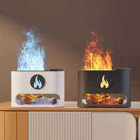 Diffuseur d'huiles essentielles et humidificateur 3D en pierre de sel avec design flamme, veilleuse aromathérapie pour la maison