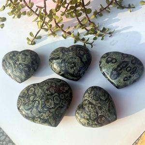 Cristal de Cuarzo en Forma de Corazón, Jaspe Kambaba Natural, Regalos de Sanación Reiki - Product Image 2