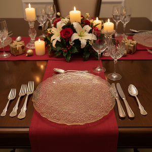Assiettes de Présentation en Gros 13 Pouces en PP Transparent, Luxueuses, Réutilisables, Durables et Personnalisables pour Hôtels et Usage Domestique - Product Image 6