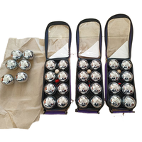 Ensemble de jeux d'été pour l'extérieur 8pcs 720g Bocce Ball et Boule Sac à main Paquet de boules de pétanque en acier inoxydable