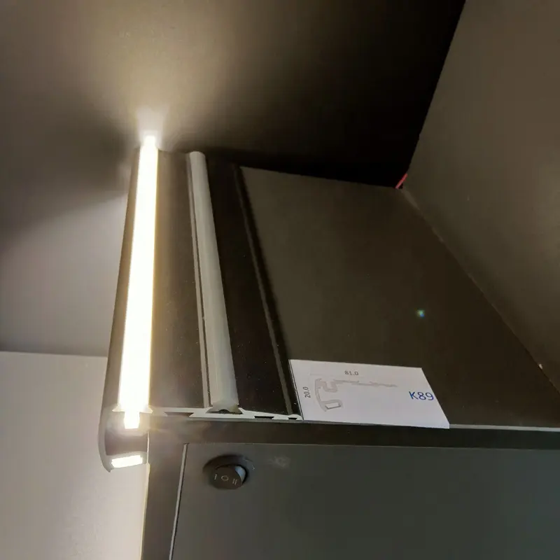 81*42mm Step Stair nosing light up down extrusion led stair aluminum profile