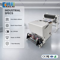 Imprimante DTF KECAI 60 cm grand format à alimentation par rouleau avec maintien sous vide du film et transport de matériaux lisses, 24 pouces Xp600 avec agitateur