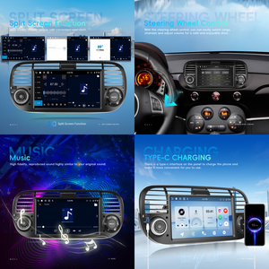 Radio para Auto Hikity de 7 Pulgadas con Android, 4+128G para FIAT 500 2007-2015, CarPlay Inalámbrico, Android Auto, Pantalla Incell, GPS, WiFi, Venta al por Mayor OEM - Product Image 3