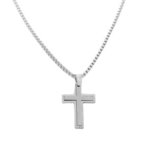 Stainless Steel <b>Cross</b> Pendant Men's Necklace Geometric Design Gift Jewelry 120147 - Product Image 3