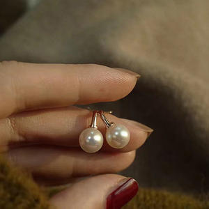 S925 Silver DIY Pearl Accessories Empty <b>Stand</b> with 7-13mm Round Beads Simple Silver Jewelry Earnail <b>for</b> <b>Earrings</b> 22119 - Product Image 2