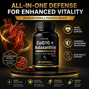 Coenzyme <span class=keywords><strong>Q10</strong></span> Astaxanthine Capsules molles Supplément de vitamine <span class=keywords><strong>E</strong></span> pour la santé cardiaque Énergie Antioxydant Soutien immunitaire 60 unités - Product Image 1