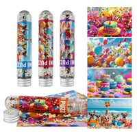 Puzzle en papier imprimé en couleur en forme de tube à essai personnalisé, 150 pièces, jouet DIY pour adultes, jeu de décompression avec boîte en plastique
