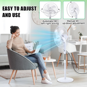 Ventilateur sur pied à chargement d'urgence, télécommandé, en métal, écoénergétique, rechargeable, pour maison, hôtel, voiture – Vente directe usine - Product Image 3