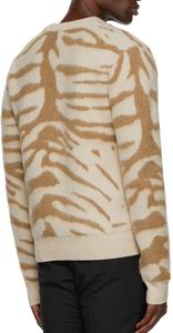 Pull en maille brossée à manches longues en laine mélangée imprimé <span class=keywords><strong>zèbre</strong></span> pour homme, col rond jacquard, fabriqué en Chine, collection 2026 - Product Image 3