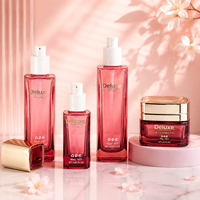 Ensemble d'emballages de soins de la peau personnalisés de luxe, flacon de lotion en verre de 30 ml et 90 ml avec pompe et pot à crème avec couvercle, conteneur cosmétique OEM