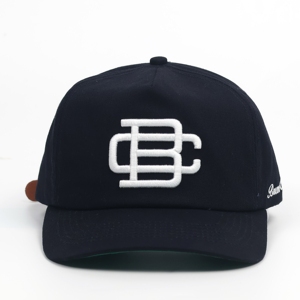Casquettes de baseball noires personnalisées de haute qualité à 5 panneaux avec logo brodé 3D - Product Image 2