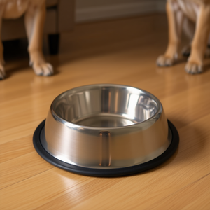 Ciotola per Animali Domestici in Acciaio Inox da 2,7 L con Anello in Gomma, Diametro 32 cm - Product Image 3