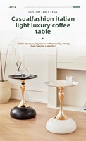Internet best-seller Table basse ronde moderne légère de style italien Matériau métallique durable Table d'appoint pour canapé de petite taille