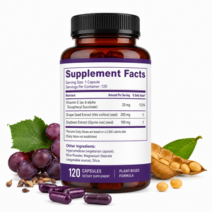 Capsules de vitamine E antioxydante biologique à haute teneur en protéines pour adultes, 180 unités, naturelles, sans gluten, en poudre de cellulose, avec du magnésium - Product Image 4
