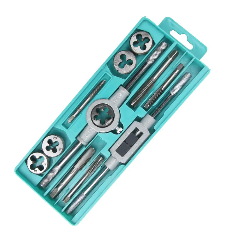 Good Quality 12pcs Tap And Die Set Hand Taps And Die Nut Set Hand Machine Cutting Tools Create Screw Threads