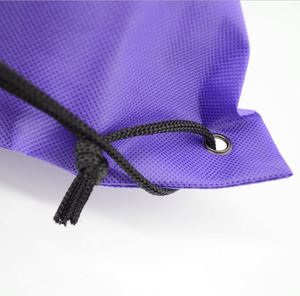 Custom Logo Recyclable Small Non Woven Drawstring <b>Backpack</b> Simple Printed Nylon Tote Bag Rope Handle Cheap Price Shopping Bag - Product Image 3