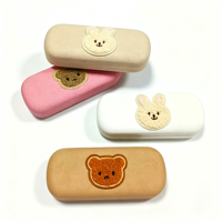 Étui de rangement pour lunettes personnalisé avec patch de dessin animé, coque rigide, résistant aux chocs, anti-poussière, portable, multicolore