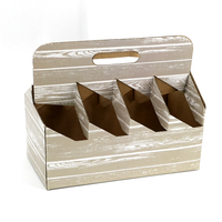 Caja de Cartón Kraft Personalizada para 4, 6 u 8 Bebidas, Caja de Cartón Corrugado para Cerveza, Caja Portadora para Seis Botellas de Jugo