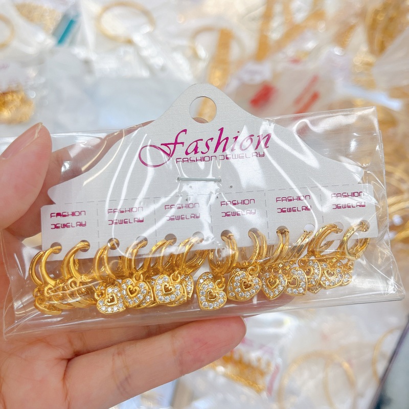 12 Pair Set Women Colorful Stud