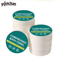 Toalla Comprimida Desechable Portátil Pequeña de Fibra Vegetal No Tejida 80g, Venta al por Mayor, OEM Personalizable, Súper Absorbente, China