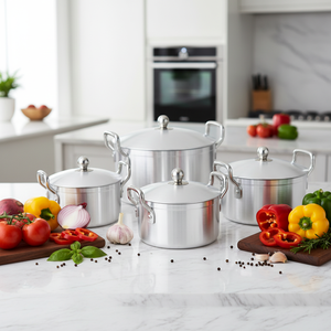 Ensemble de casseroles en aluminium multicouche à prix abordable - Ustensiles de cuisine en aluminium sablé de qualité alimentaire pour le marché du Nigéria, du Ghana et du Kenya - Product Image 1