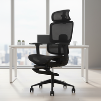 Chaise de bureau pivotante ergonomique bon marché en maille noire inclinable, chaise de travail pour ordinateur, chaise de direction réglable, mobilier de bureau