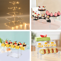 Support de présentation en acrylique pour buffet, étagère pour collations, nourriture, desserts, bijoux, objets de collection, support de buffet pour les fêtes et la restauration