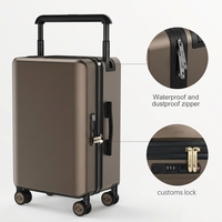 Valise à roulettes de 20 pouces de large, valise rigide en ABS PC personnalisée, serrure TSA avec port de charge USB
