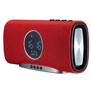 2024 Portable Digital Alarm Clock With Wireless Charging 4000mah Battery Bluetooth Speaker For Home Party Speaker