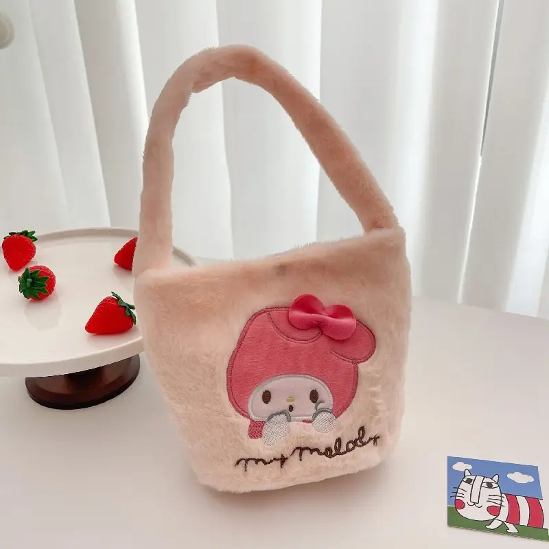 Bolso de mano de peluche de hombro de felpa suave lindo grande de diseñador personalizado bolso de mano de piel sintética de invierno para mujer