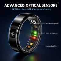 Bague Intelligente Étanche IP68 avec Suivi de Santé IA, Fréquence Cardiaque, Pression Artérielle, Sommeil, Suivi de Condition Physique et Enregistrement Audio Discret