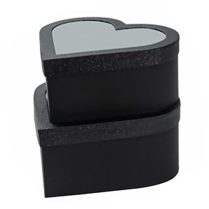 Cajas de Regalo de Cartón Negro en Forma de Corazón Personalizadas <span class=keywords><strong>con</strong></span> Ventana, Estilo Romántico para Regalos Personalizados - Product Image 1