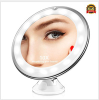 2025 Smart LED Wall-Mounted Cosmetic Makeup Mirror with 10X Magnifying 360 Degree Rotation Lights for Bathroom Use