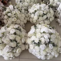 Grande boule de fleurs artificielles pour centre de table de mariage, rose en soie, hortensia, décoration de table, arrangement floral pour événements et fêtes